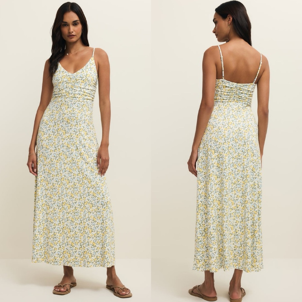 Floral Yellow & Blue Slip Maxi Dress - Women - Picture 2 of 4